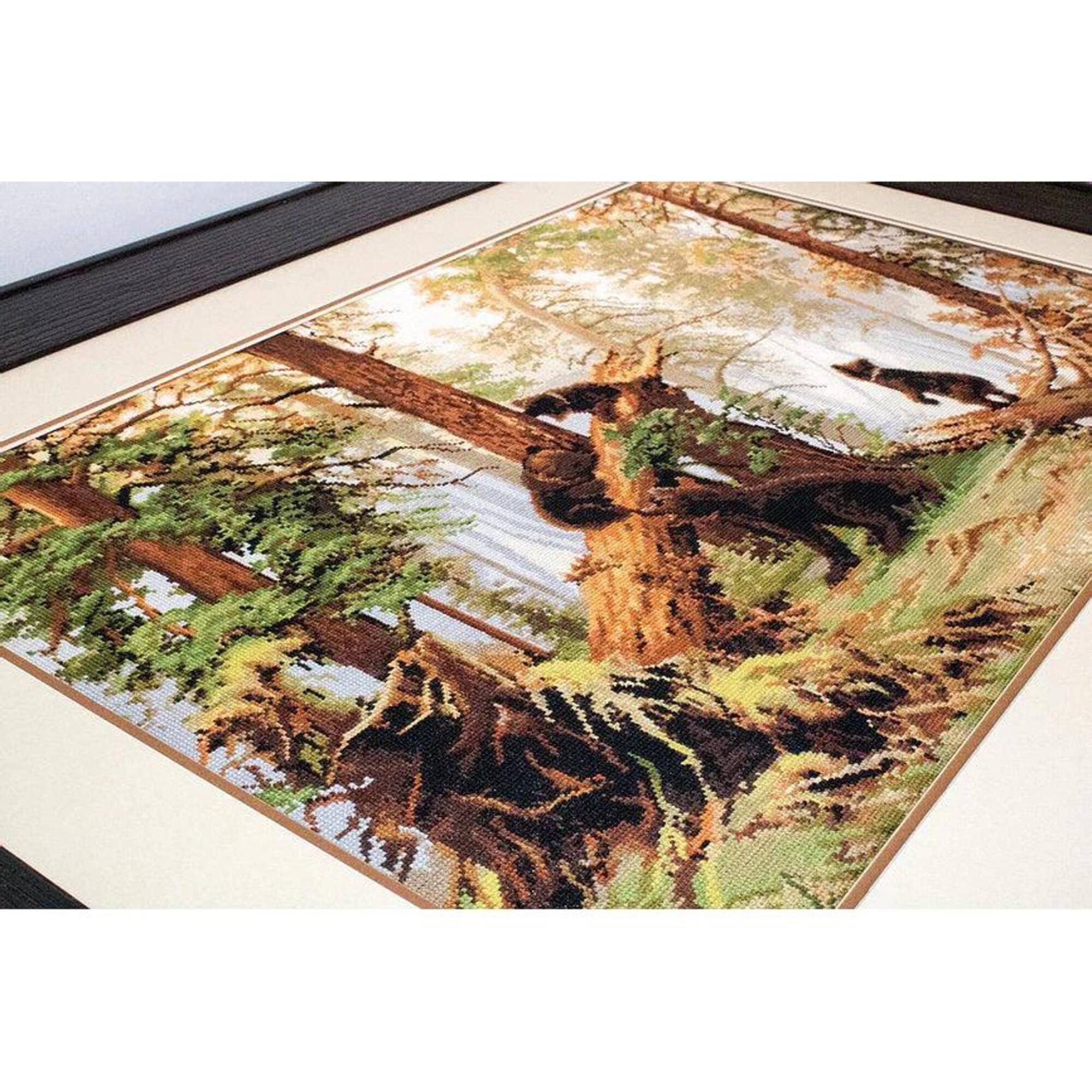 Luca-S Morning in a Pine Forest Counted Cross Stitch Kit